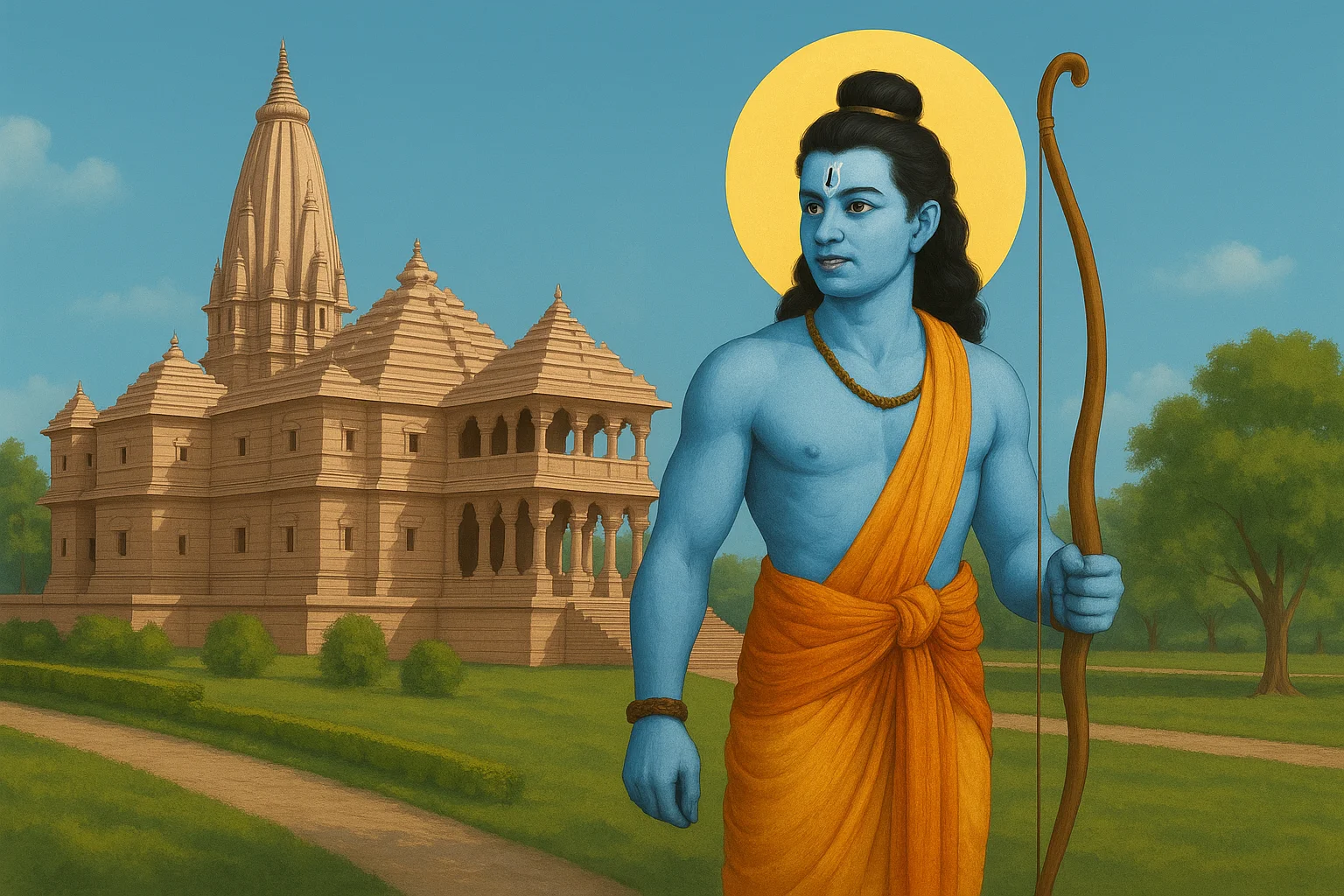 Lord Ram in front of Ayodhya Dham