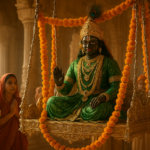 Banke Bihari Hariyali Teej swing made of gold and silver at Vrindavan temple