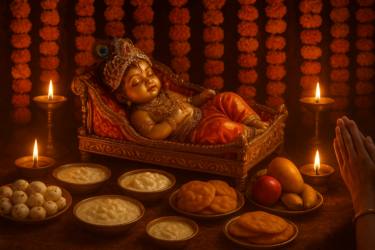 कृष्ण जन्माष्टमी पर कृष्ण को भोग में मखान, खीर, पूरी और फल का प्रसाद चढ़ाया जाता है