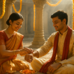 Sister tying rakhi on brother's wrist during Raksha Bandhan 2026 shubh muhurat celebration