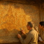 Ancient Virupaksha Temple murals undergoing scientific conservation work in Hampi