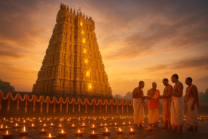 Meenakshi Temple consecration ceremony preparations underway in Madurai on September 17