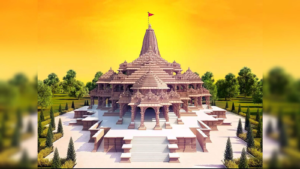राम मंदिर ट्रस्ट सीईओ नियुक्ति के साथ अयोध्या के भव्य राम मंदिर का सुनहरा गुंबद, झंडे और फूलों की सजावट