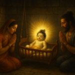 Shri Krishna Janma Katha depicting Lord Krishna's divine birth in Mathura prison