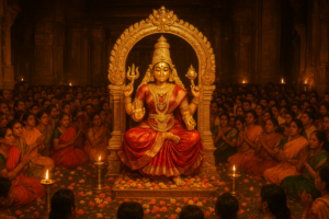कनक दुर्गा विजयवाड़ा दर्शन के लिए भीड़ में हजारों भक्त, मंदिर की आरती, सोने के आभूषण और फूलों की सुगंध