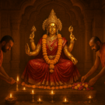 खेड़ ब्रह्मा अंबिका माता नवरात्रि की तैयारी में मंदिर में फूलों की माला, दीप और सजावट