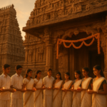 मंदिर प्रवेश घोषणा के 90 वर्ष, छात्र परंपरागत वेशभूषा में मंदिर के द्वार पर दीप और फूल लिए