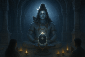 शिवरात्रि अक्टूबर 8 का महत्व शिवलिंग की पूजा, फूलों की माला और जलती हुई आरती में दिखता है